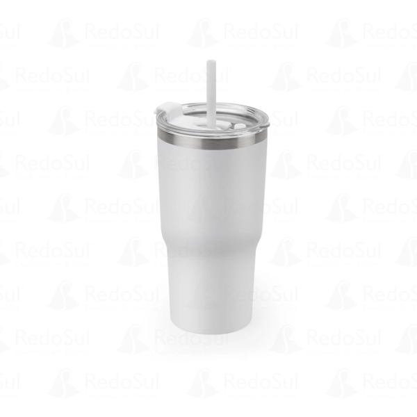 Copo de viagem personalizado 600 ml em aço inox com parede dupla isolada